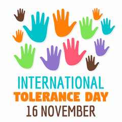 Fototapeta premium Racial tolerance day concept background. Flat illustration of racial tolerance day vector concept background for web design