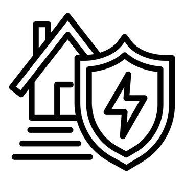 Energy house protect icon. Outline energy house protect vector icon for web design isolated on white background