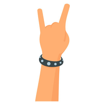 Hand rock it icon. Flat illustration of hand rock it vector icon for web design