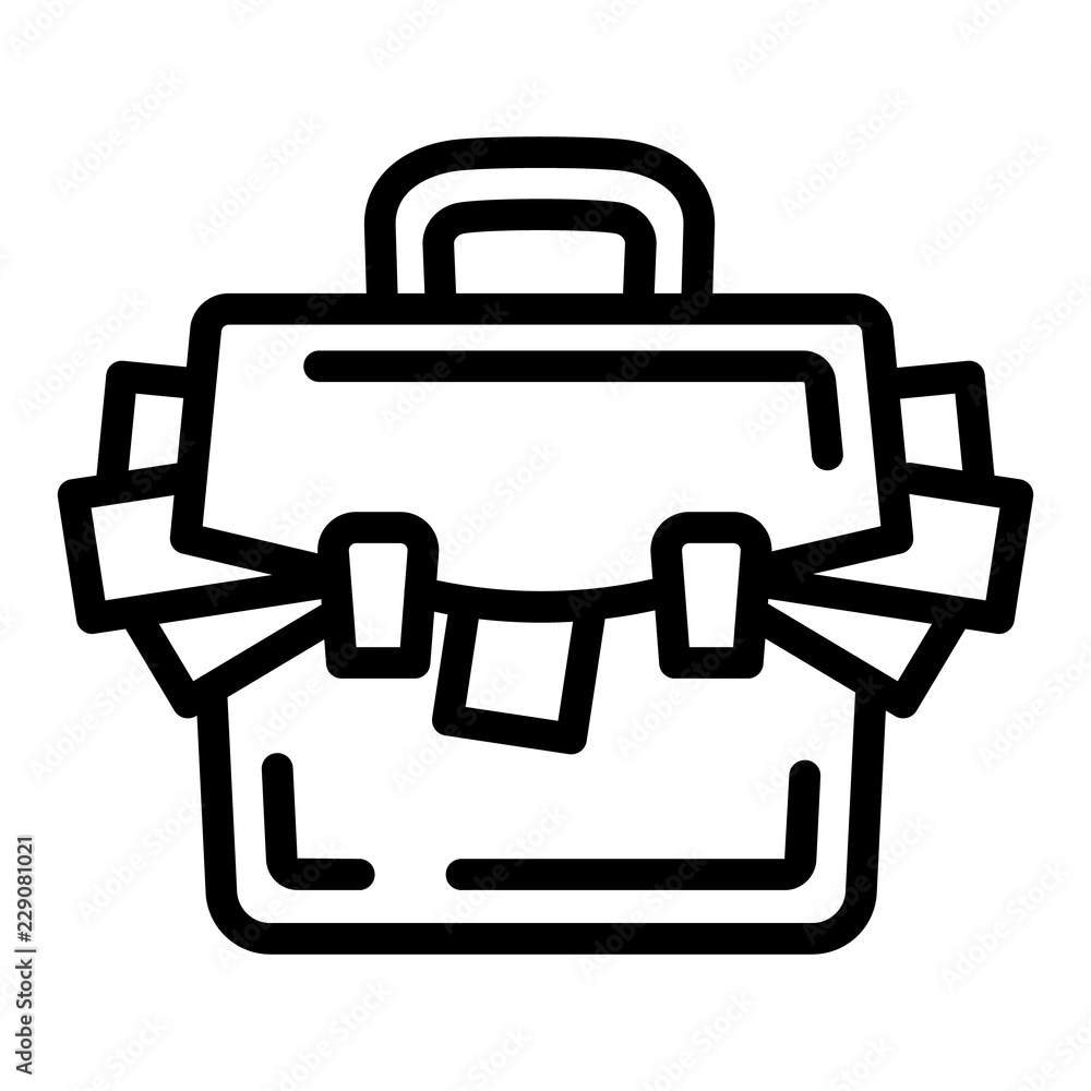 Poster suitcase corruption money icon. outline suitcase corruption money vector icon for web design isolate