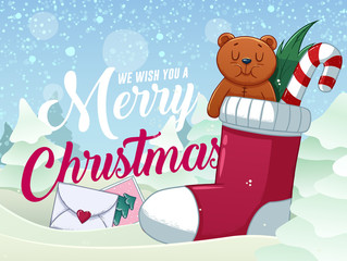 Merry Christmas greeting cards retro design. Vector