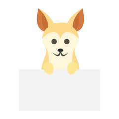 Dog on wall icon. Flat illustration of dog on wall vector icon for web design
