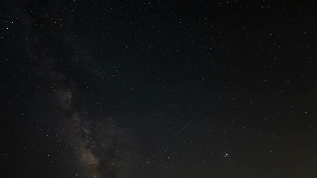 Perseid Meteor Shower and Milky Way Galaxy in Trona Pinnacles Mojave Desert California