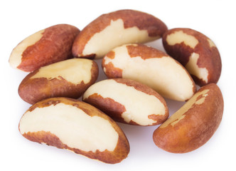 Brazil nut on white background