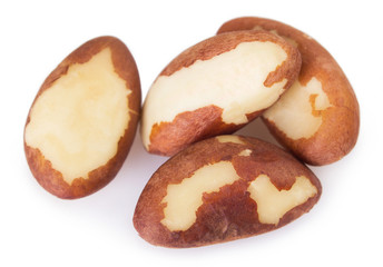 Brazil nut on white background