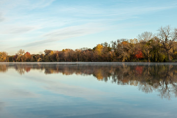 Misty lake