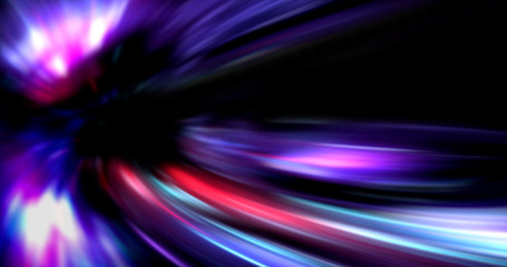 Сolorful abstract  radiant flash. Explosion hyper acceleration race for speed in futuristic outer space.