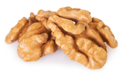 Walnut on white background