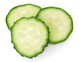 Fresh cucumber on white background