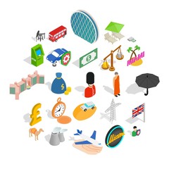 Auto icons set. Isometric set of 25 auto vector icons for web isolated on white background