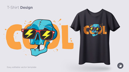 Funny skeleton illustration. Print on T-shirts, sweatshirts and souvenirs