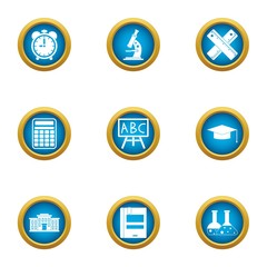 Pupillary icons set. Flat set of 9 pupillary vector icons for web isolated on white background