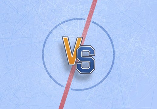 Versus battle of Hockey championship background vector illustration. Scratched texture of the ice arena skates template