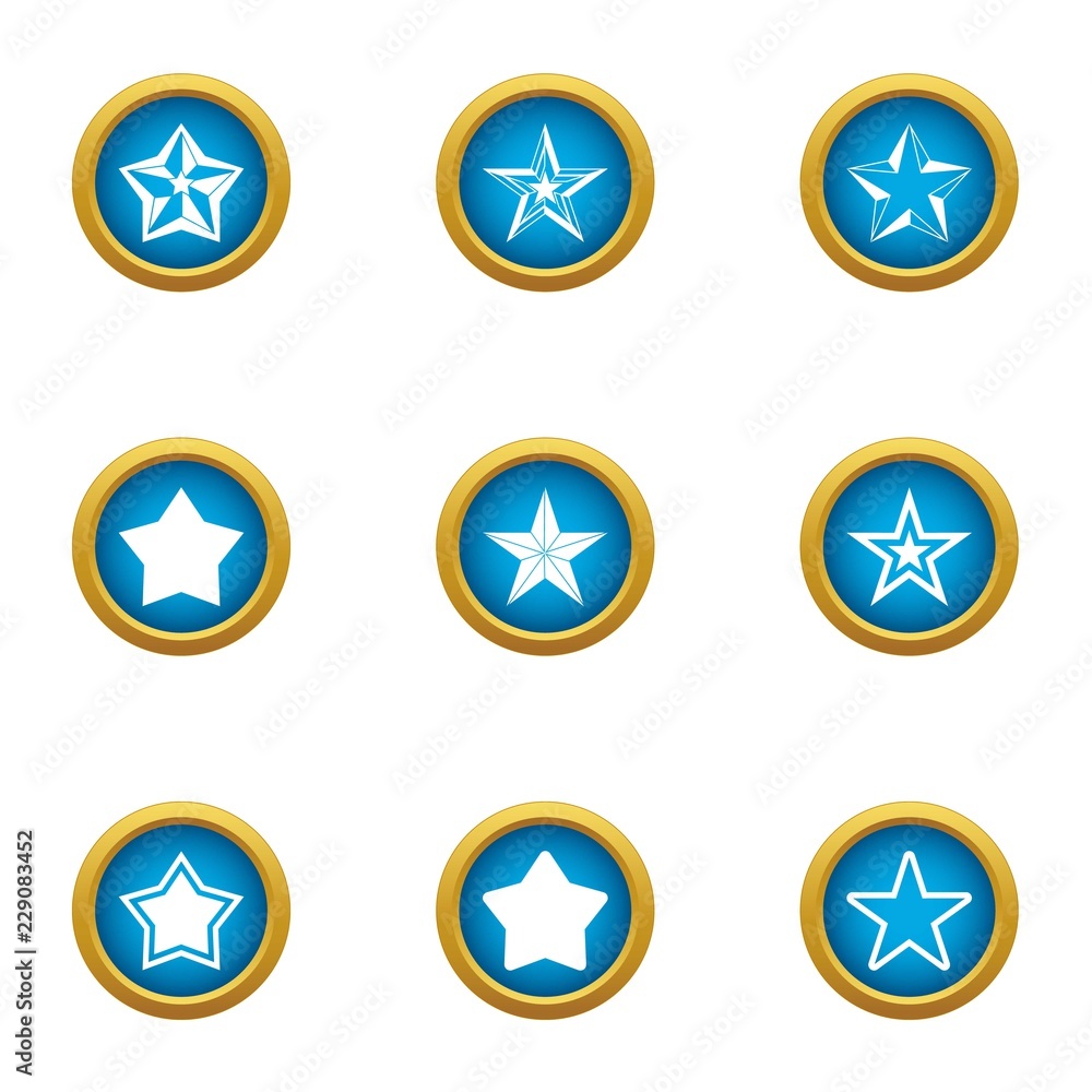 Poster Asterisk icons set. Flat set of 9 asterisk vector icons for web isolated on white background