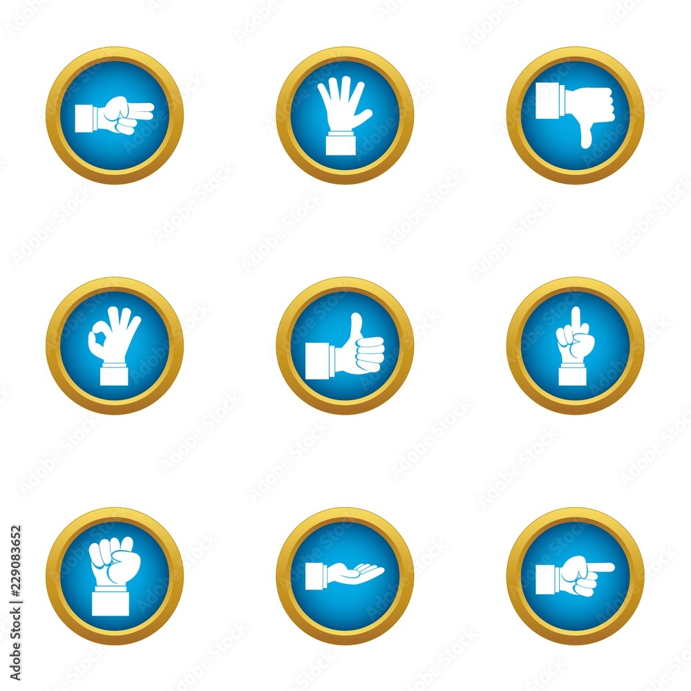 Poster bodily movement icons set. flat set of 9 bodily movement vector icons for web isolated on white back