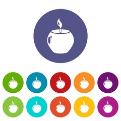 Obraz premium Candle spa icon. Simple illustration of candle spa vector icon for web