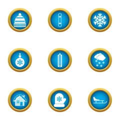 Spend the winter icons set. Flat set of 9 spend the winter vector icons for web isolated on white background