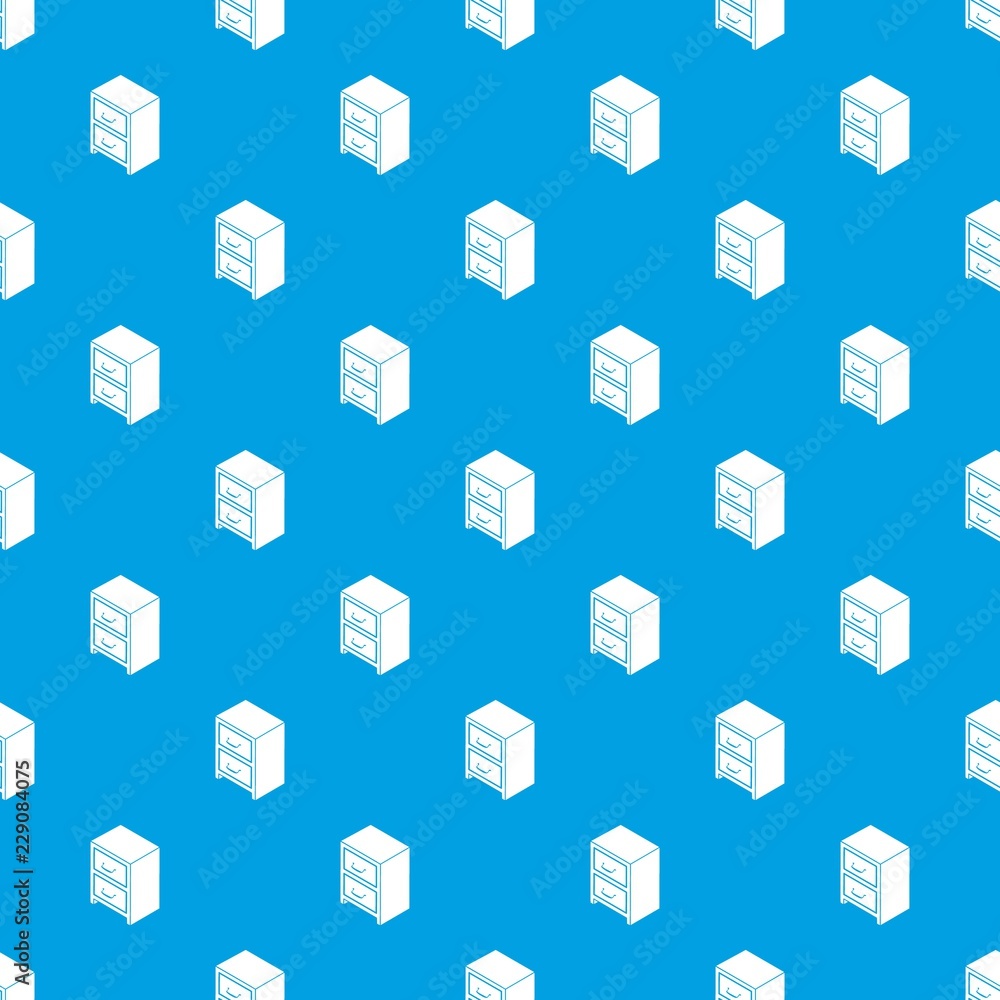 Poster office chest of drawers pattern vector seamless blue repeat for any use