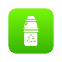 Purified water drink container icon green vector isolated on white background
