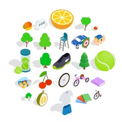 Persistence icons set. Isometric set of 25 persistence vector icons for web isolated on white background
