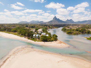 Rampart River in Tamarin, Black River. Mauritius Island. Ile Maurice.