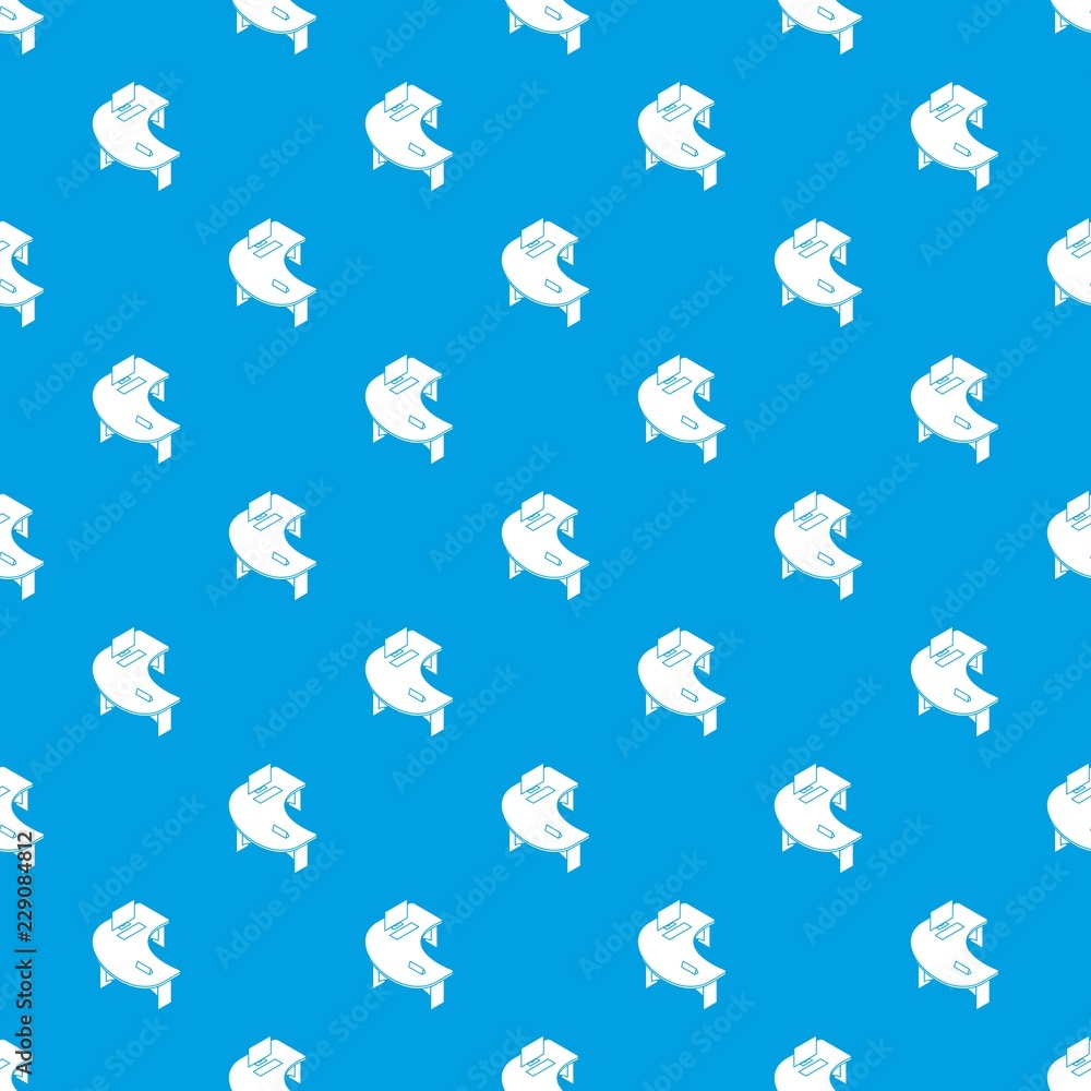 Poster oval office table pattern vector seamless blue repeat for any use