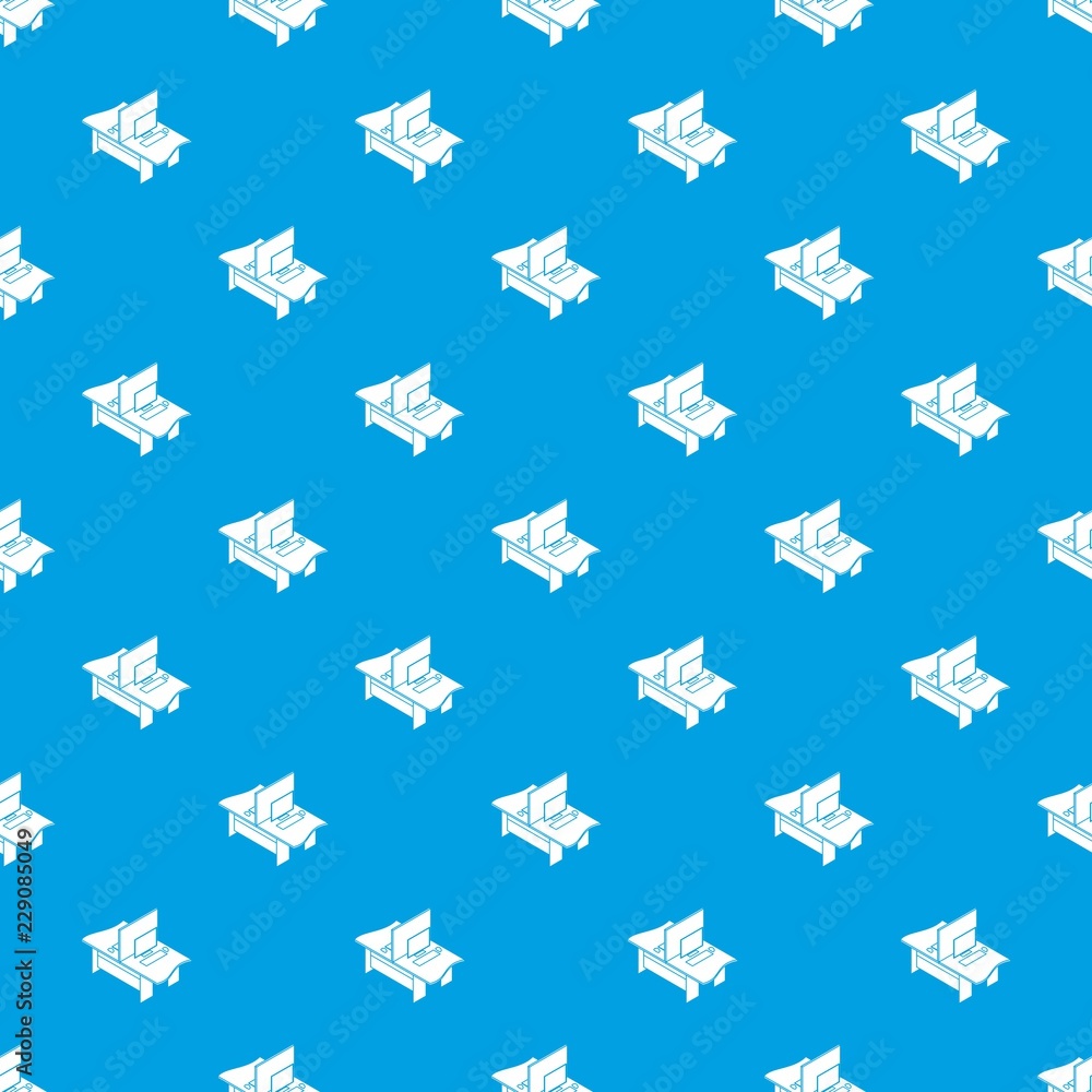 Poster double office table pattern vector seamless blue repeat for any use