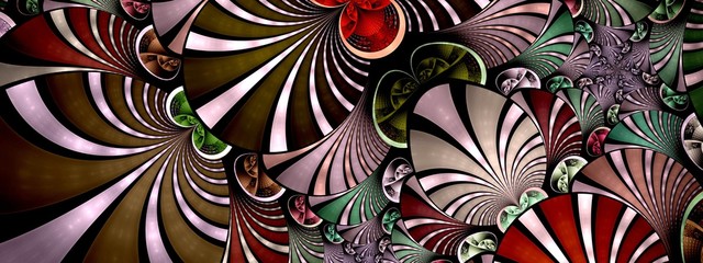 Obraz premium Symmetrical fractal flower red, digital artwork for creative graphic
