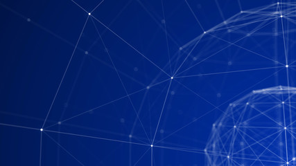 Blue Plexus Sphere Wire-frame 3d Background