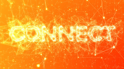Connect in Orange - Illustrated Buzzword Concept, Plexus Network Connections