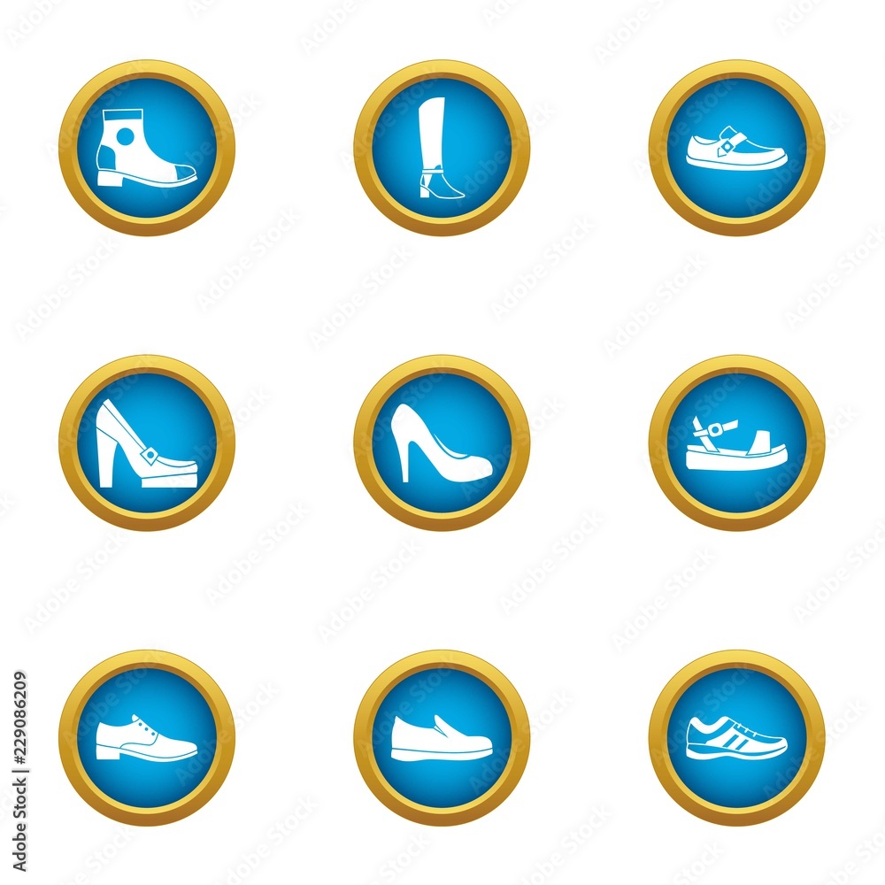 Poster horseshoe icons set. flat set of 9 horseshoe vector icons for web isolated on white background