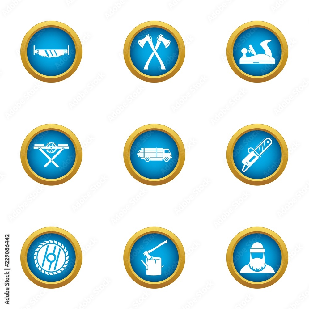 Poster hewer icons set. flat set of 9 hewer vector icons for web isolated on white background