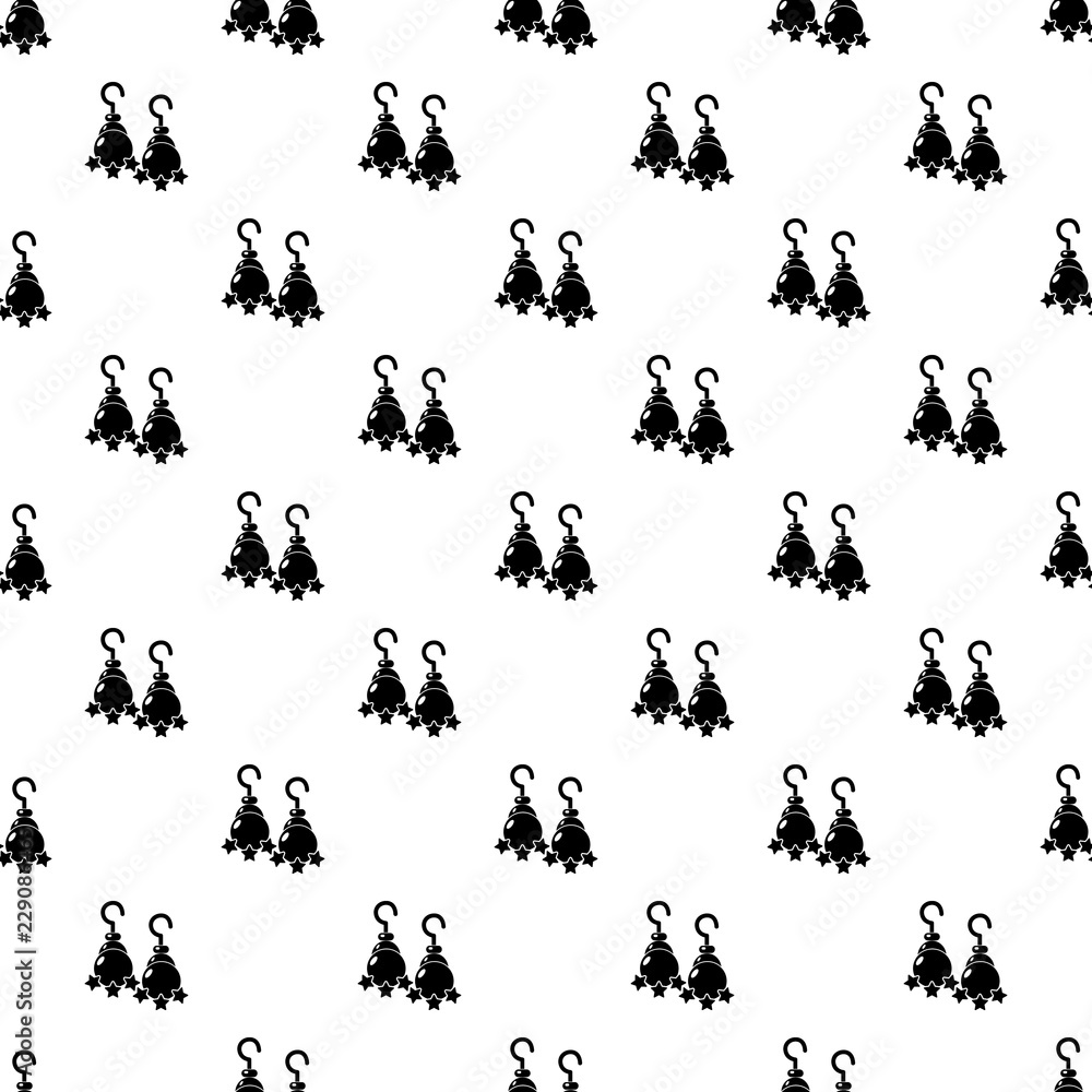 Poster moon star earrings pattern vector seamless repeating for any web design