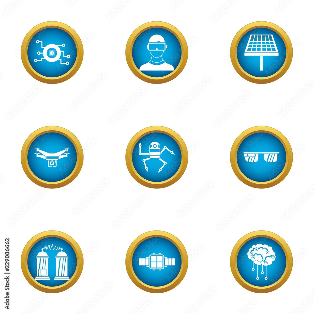 Poster energy game icons set. flat set of 9 energy game vector icons for web isolated on white background