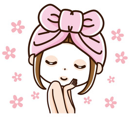 女性　フェイスパック