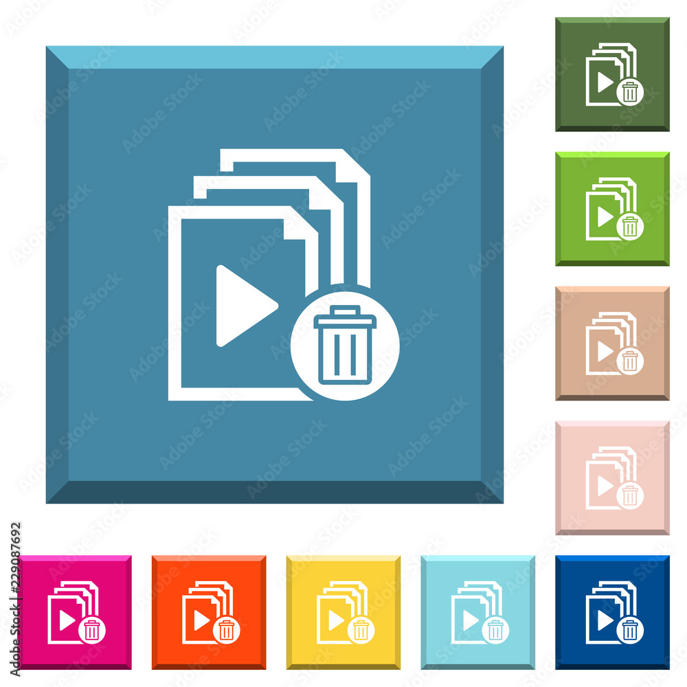 Poster delete entire playlist white icons on edged square buttons