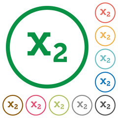 Subscript flat icons with outlines