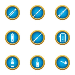Smoking mix icons set. Flat set of 9 smoking mix vector icons for web isolated on white background
