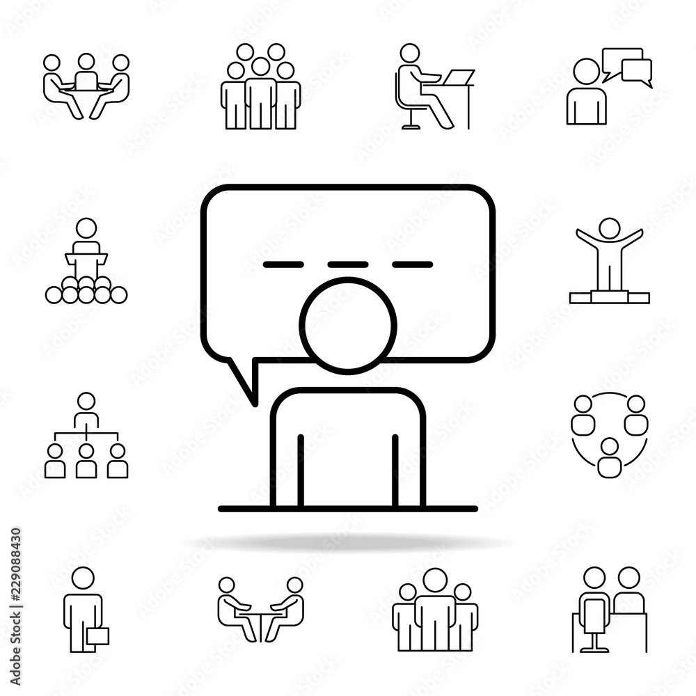 Poster job interview icon. business organisation icons universal set for web and mobile