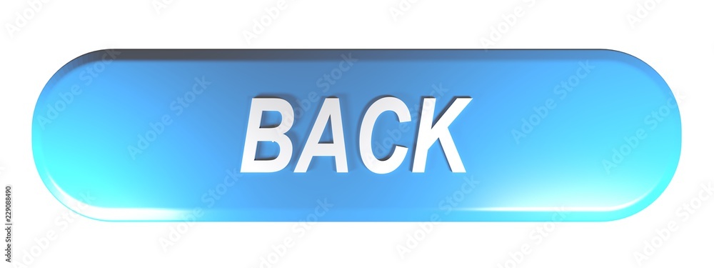 Poster blue rounded rectangle push button back - 3d rendering