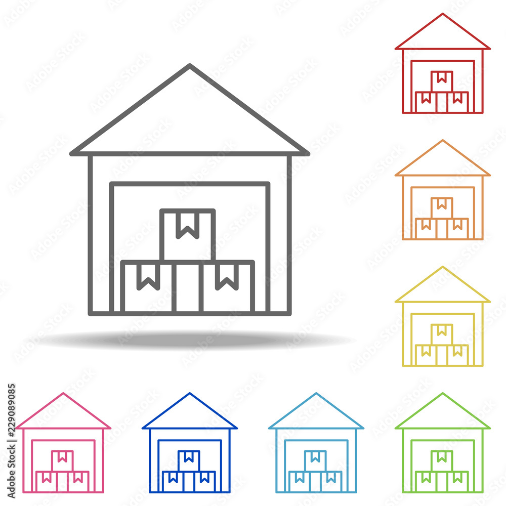 Poster Warehouse icon. Elements of Global Logistics in multi color style icons. Simple icon for websites, web design, mobile app, info graphics