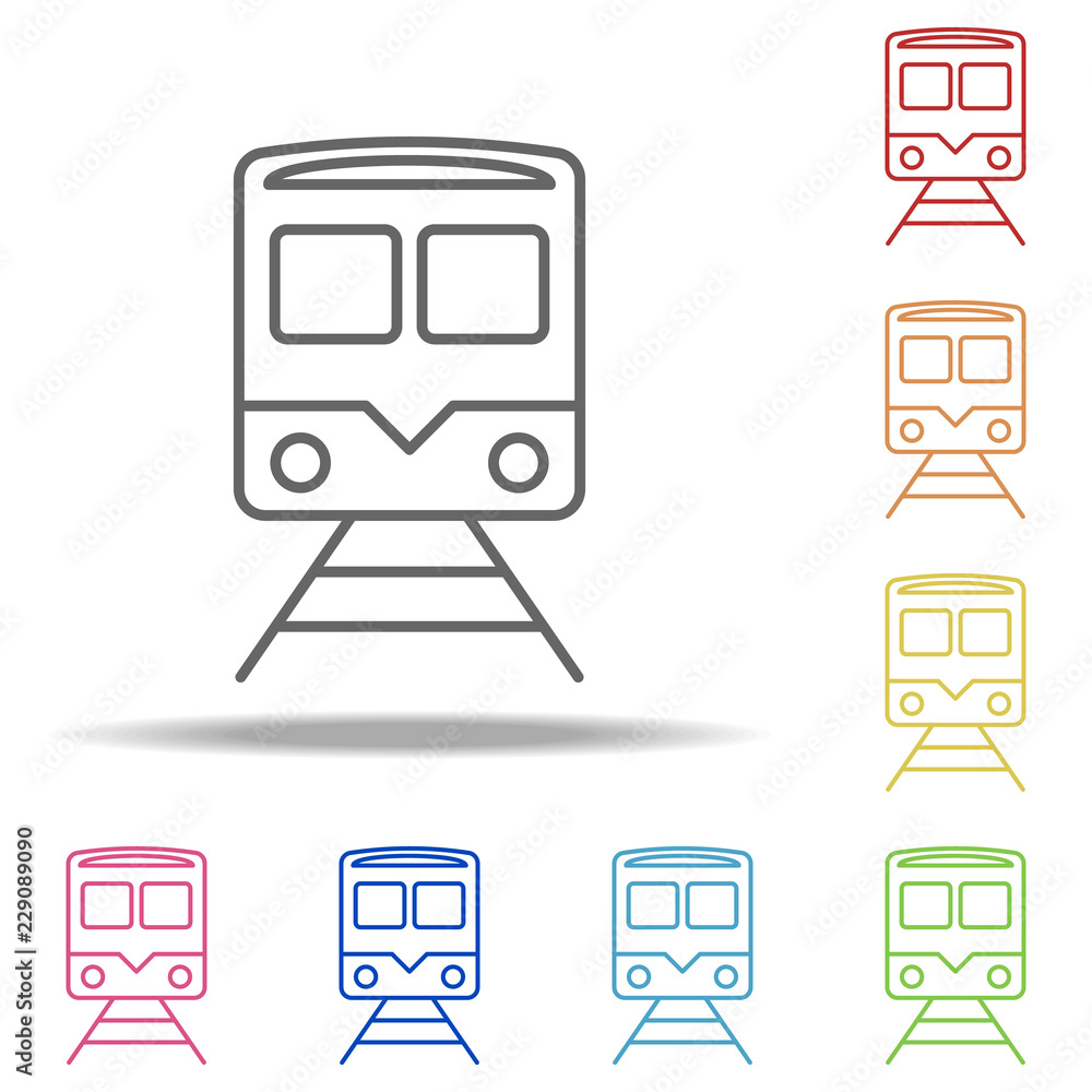 Poster train icon. elements of global logistics in multi color style icons. simple icon for websites, web d