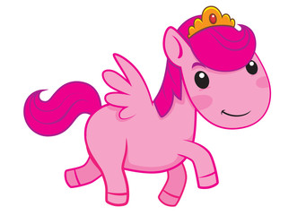 cartoon little pony princess with white background