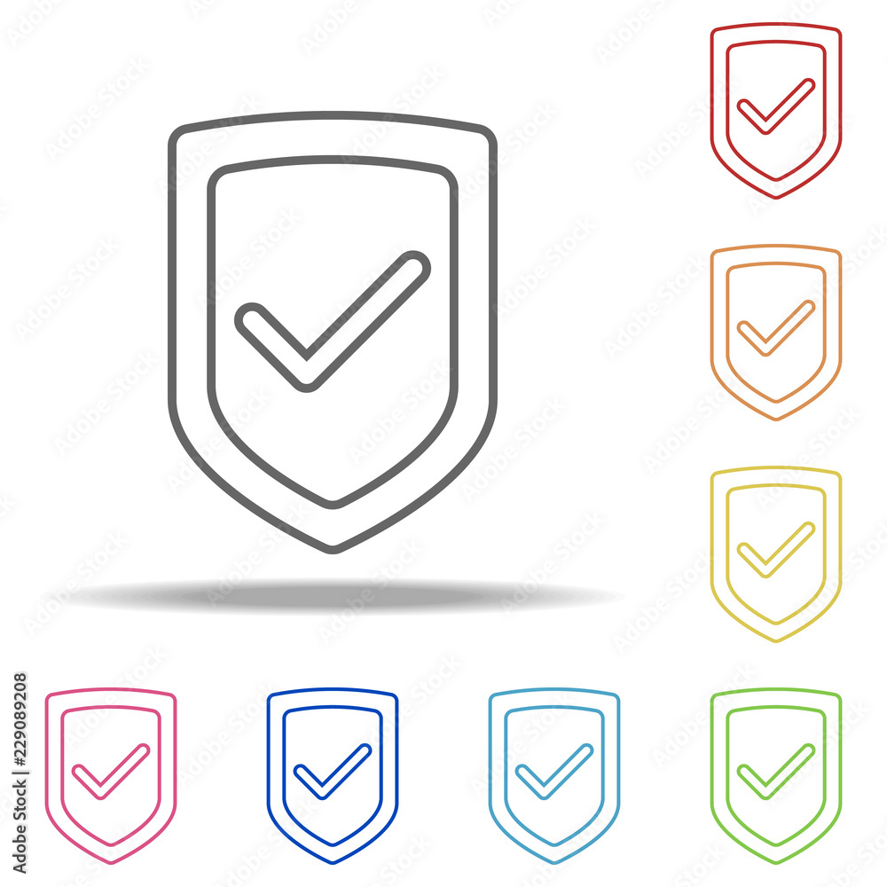 Poster shield icon. elements of global logistics in multi color style icons. simple icon for websites, web 