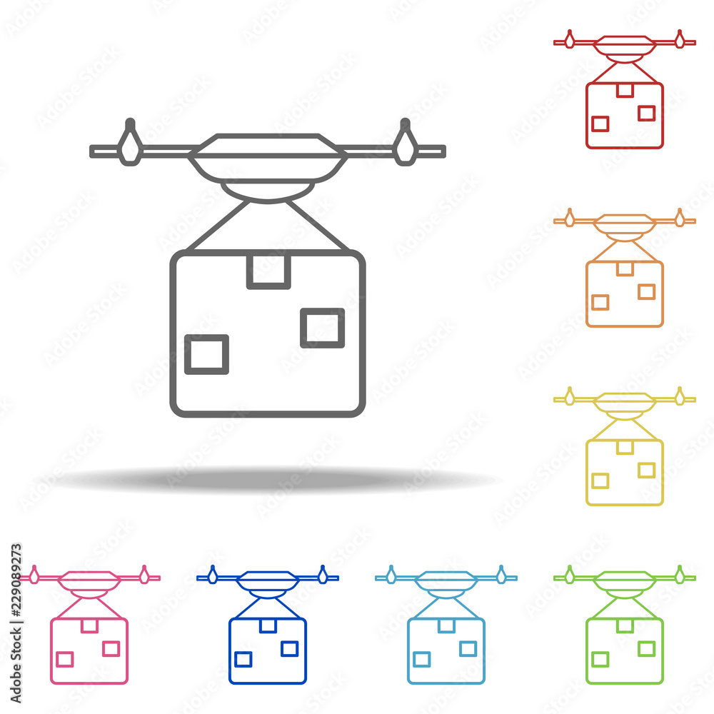 Poster drone icon. elements of global logistics in multi color style icons. simple icon for websites, web d