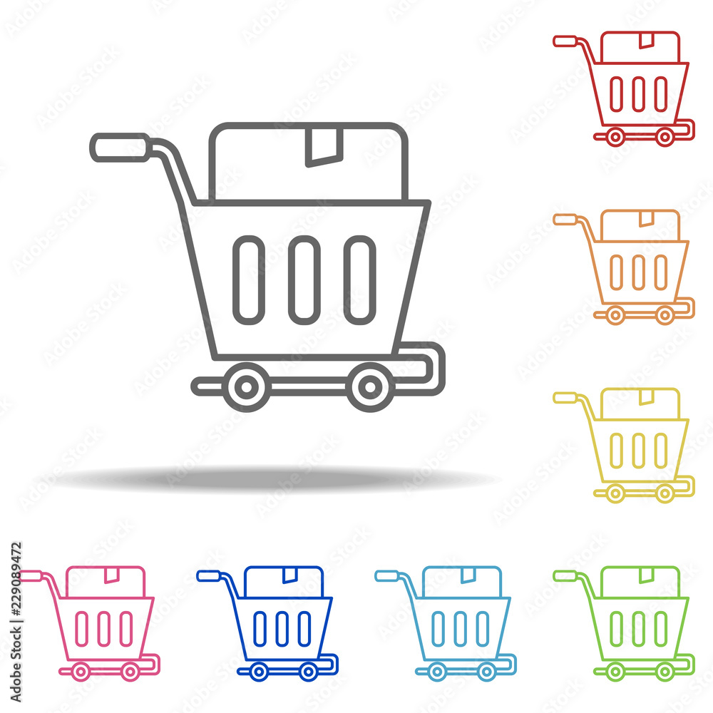Poster send box icon. elements of global logistics in multi color style icons. simple icon for websites, we