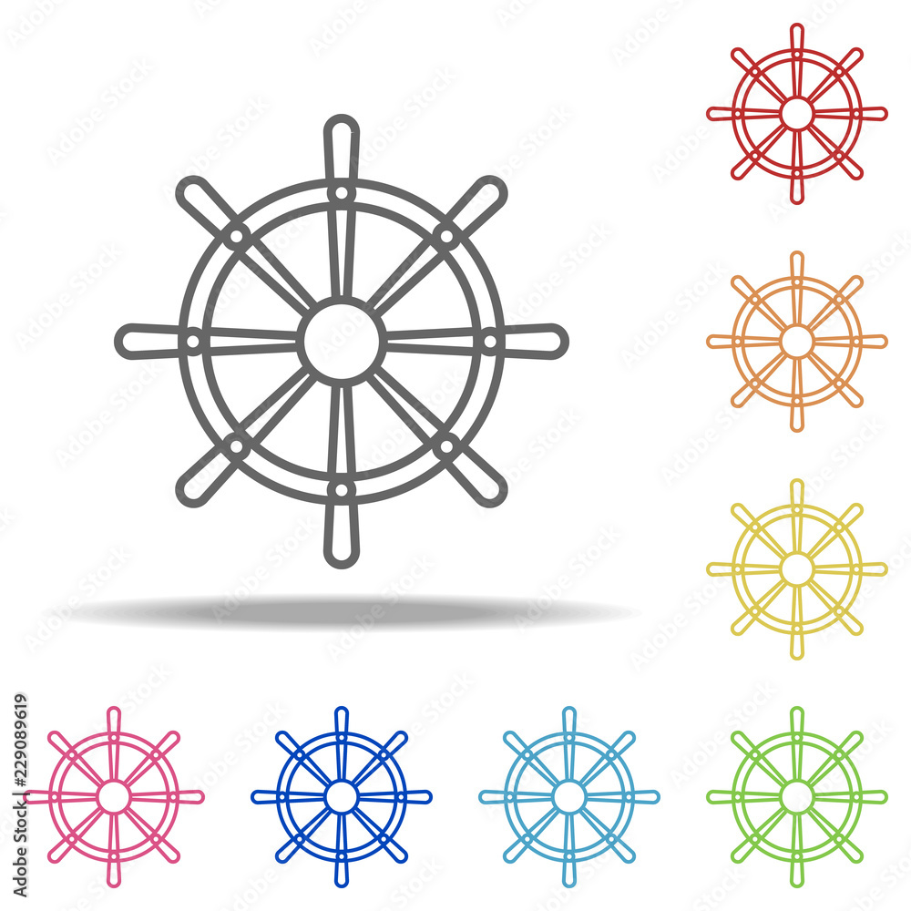 Poster helm icon. elements of global logistics in multi color style icons. simple icon for websites, web de
