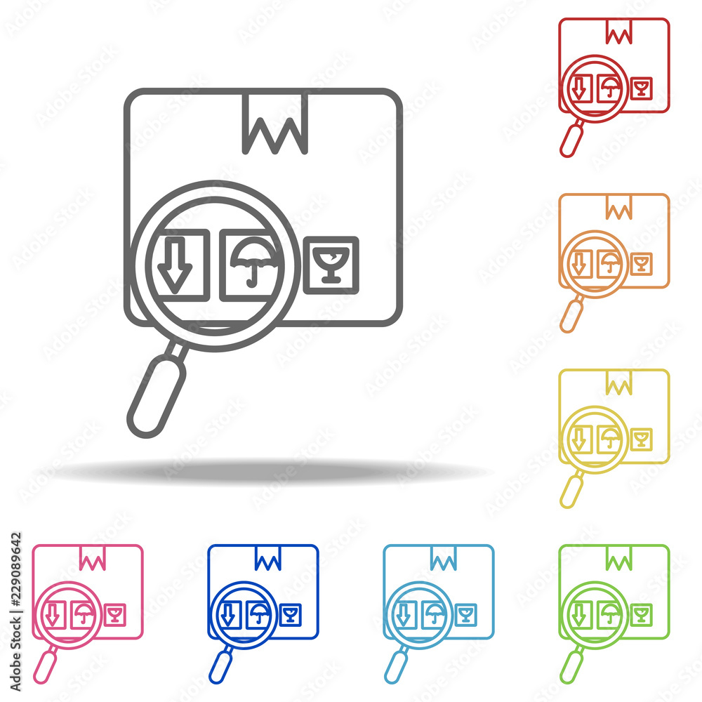 Poster package icon. elements of global logistics in multi color style icons. simple icon for websites, web