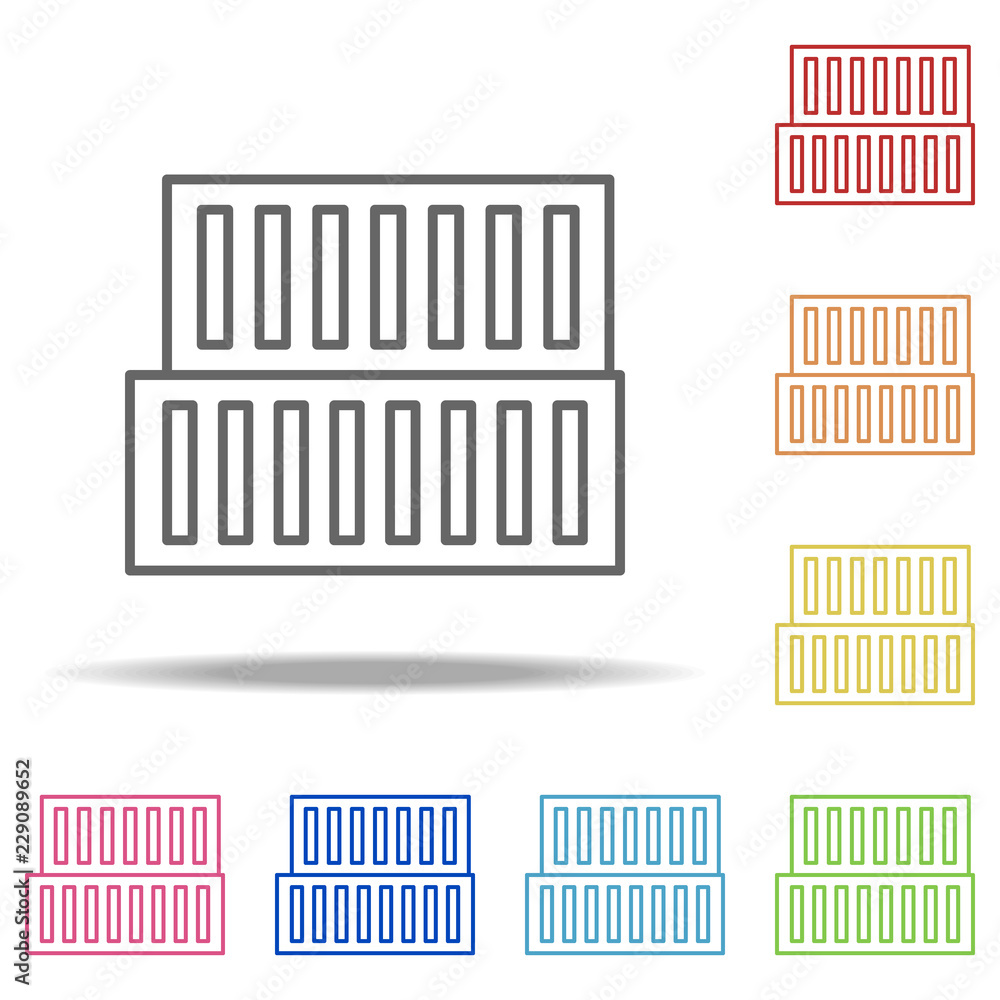 Poster warehouse icon. elements of global logistics in multi color style icons. simple icon for websites, w