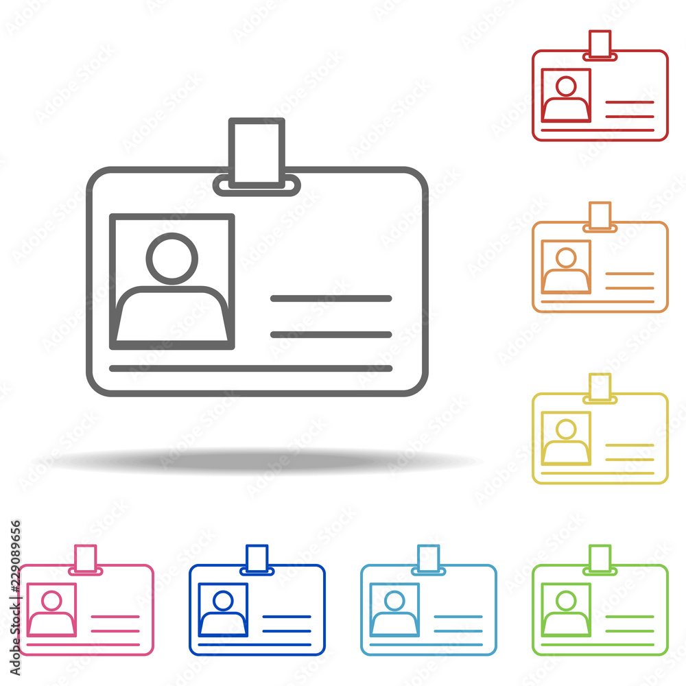 Poster id card icon. elements of global logistics in multi color style icons. simple icon for websites, web